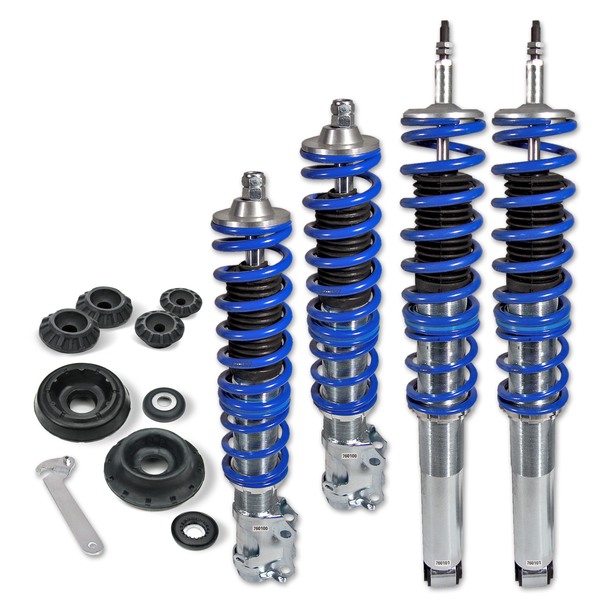 BlueLine Coilover Kit with Domcap Set suitable for VW Golf 3, Vento year  10.91-9.97 (1HXO)