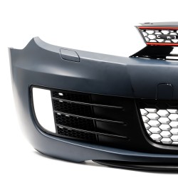 Front bumper in sports design, with grill, for headlight cleaning system without PDC suitable for VW Golf MK6