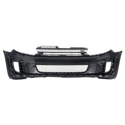 Front bumper in sports design, with grill, for headlight cleaning system without PDC suitable for VW Golf MK6