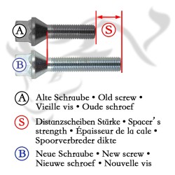 Wheel spacer kit 20mm incl. wheel bolts suitable for  BMW M3 (M390)