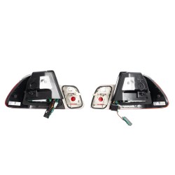 Feux arrière, LED, verre lisse/rouge/clair (4 pièces) approprié pour BMW E46 Limo, Bj.: 1998-2001